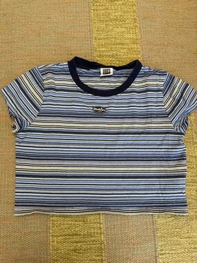 Madhappy Blue & Navy Striped Short Sleeve Tee